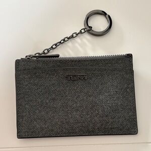 TUMI Black Card Holder with Chain